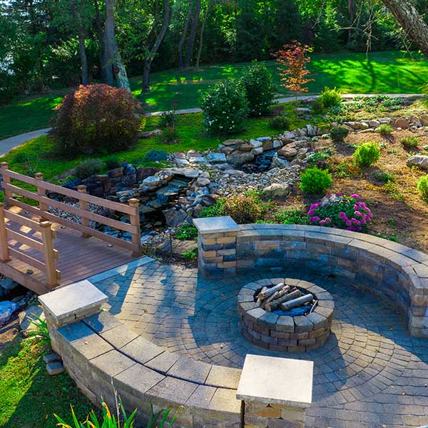 Fire pit and water feature